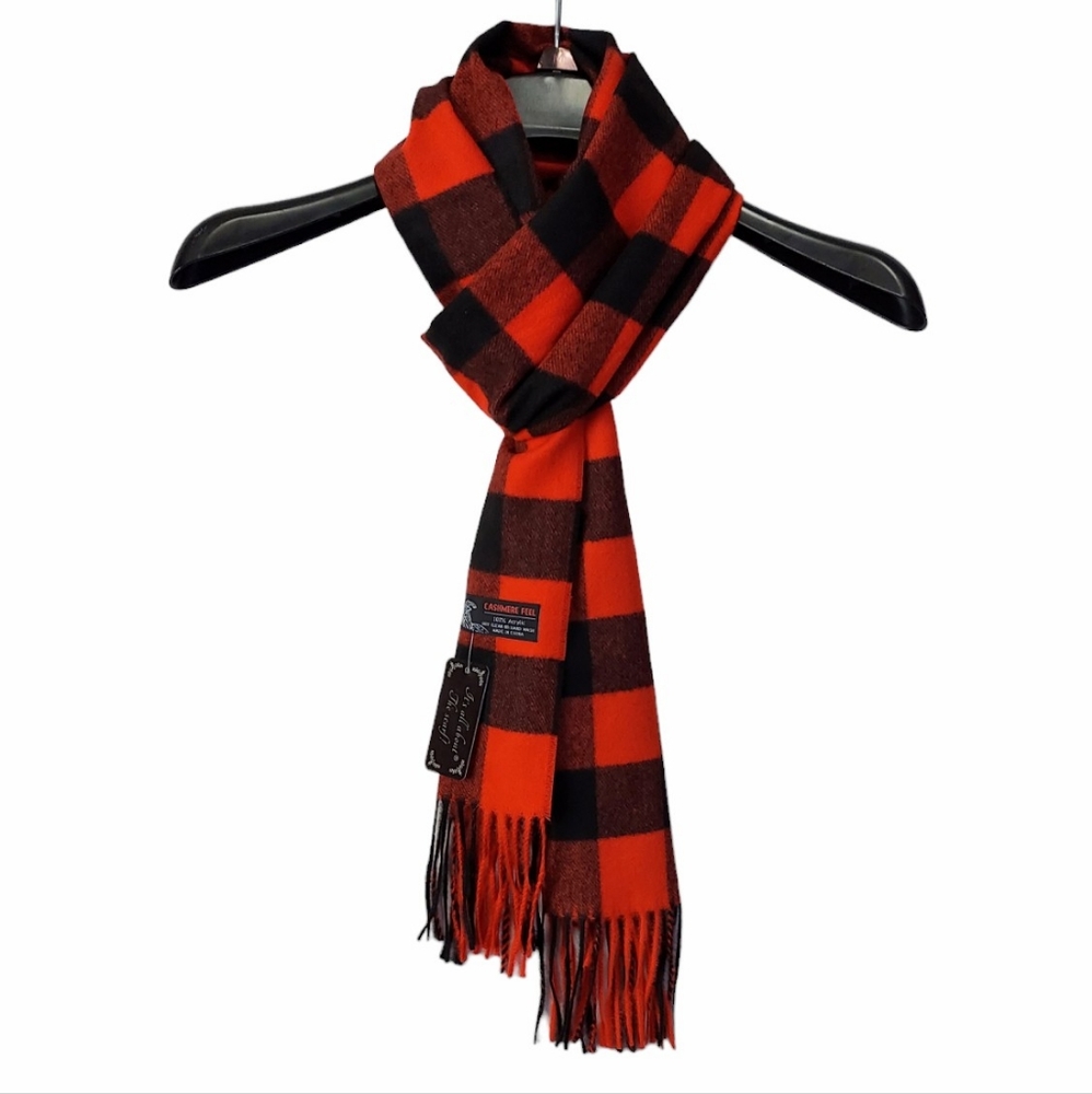 Classic Scarf Womens Mens Red Black Neck Scarf Plaid Winter Scarf Soft New